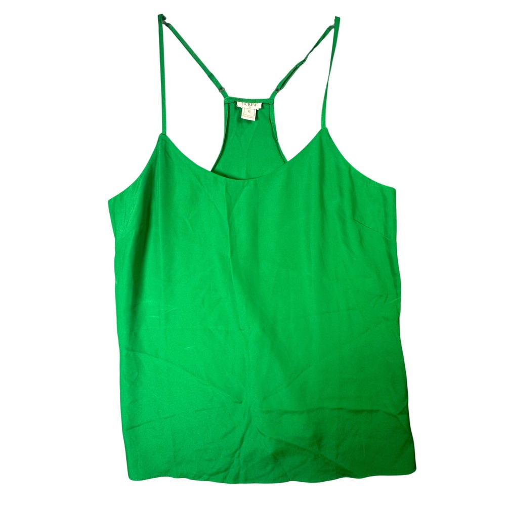 J.Crew Green Racerback Camisole Tank Top Preppy Minimalist Size 6 Green Summer